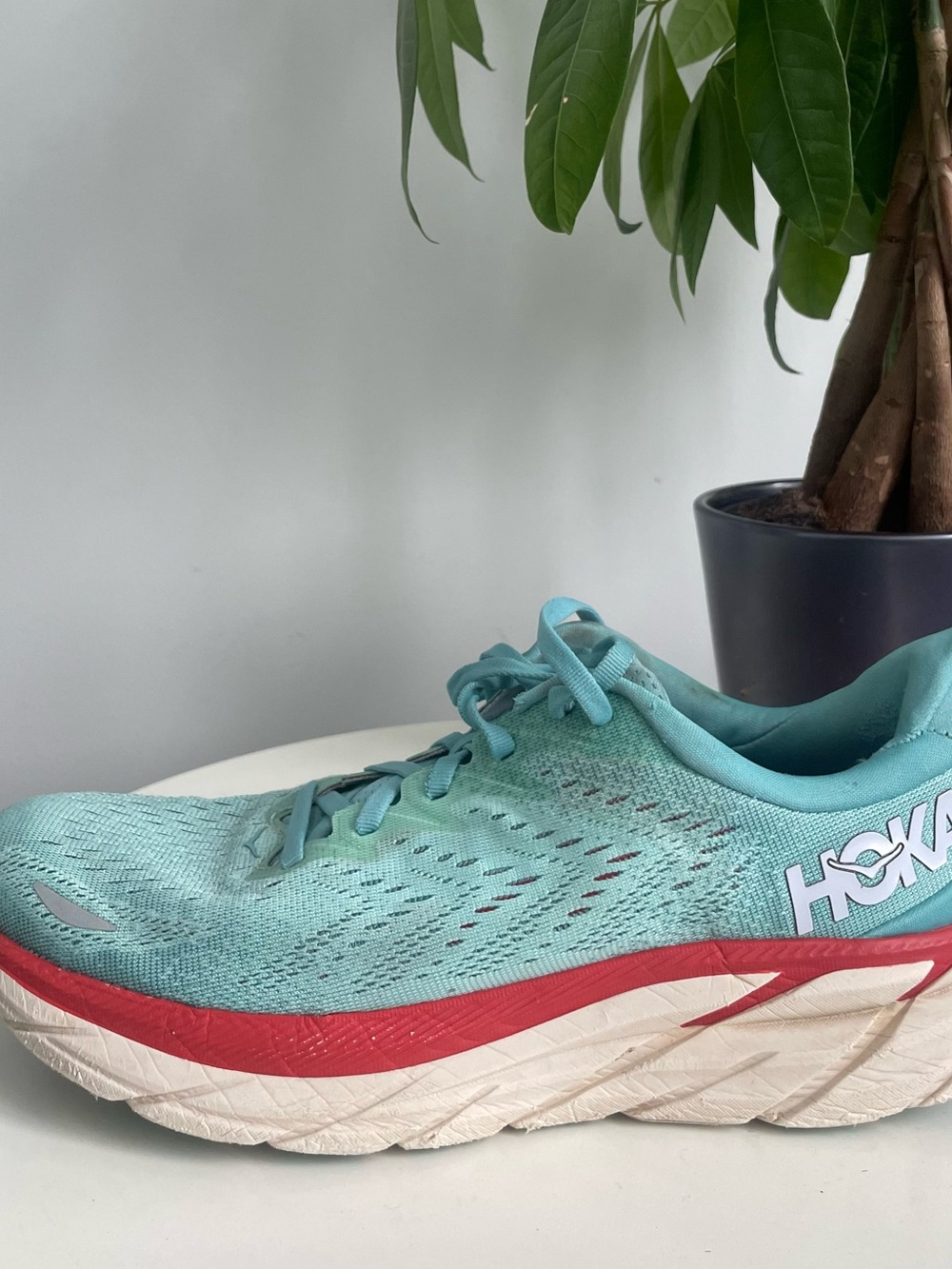 Women Size 9.5 Hoka One One Clifton 8 Aquarelle Teal Running Shoes